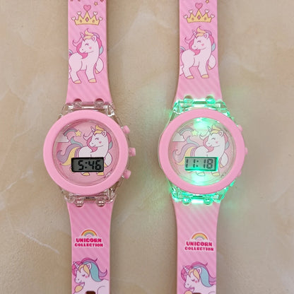 Digital Unicorn Wristwatch for Girls with Flashing Light - Colorful Birthday Gift Watch for Kids