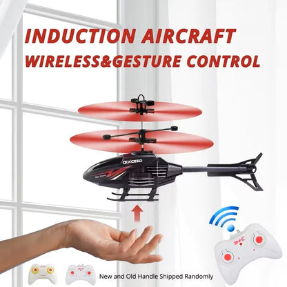 Gesture Control RC Helikopter – 2-Kanals Fjernstyret Helikopter med LED Lys & Induktionsstart